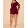imageMakeMeChic Womens Plus Size Fall Mini Dresses 2025 Mesh Ruched Bodycon One Shoulder DressesBurgundy