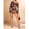 imageMakeMeChic Womens Plus Size Fall Mini Dresses 2025 Mesh Ruched Bodycon One Shoulder DressesMulticolor