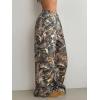 imageMakeMeChic Womens Camo Elastic Waist Drawstring Sweatpants Wide Leg Baggy Y2K PantsArmy Green