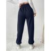 imageMakeMeChic Womens Elastic Waisted Plain Sweatpants Tapered Athletic Jogger PantsBlue
