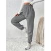 imageMakeMeChic Womens Elastic Waisted Plain Sweatpants Tapered Athletic Jogger PantsDark Grey