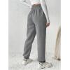 imageMakeMeChic Womens Elastic Waisted Plain Sweatpants Tapered Athletic Jogger PantsDark Grey