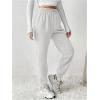 imageMakeMeChic Womens Elastic Waisted Plain Sweatpants Tapered Athletic Jogger PantsGrey