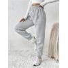 imageMakeMeChic Womens Elastic Waisted Plain Sweatpants Tapered Athletic Jogger PantsLight Grey