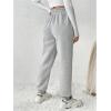 imageMakeMeChic Womens Elastic Waisted Plain Sweatpants Tapered Athletic Jogger PantsLight Grey