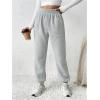 imageMakeMeChic Womens Elastic Waisted Plain Sweatpants Tapered Athletic Jogger PantsLight Grey