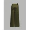 imageMakeMeChic Womens Fall Pants Wrap Tie Side Ruched Straight Leg Elegant TrousersArmy Green