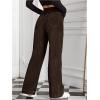 imageMakeMeChic Womens High Waisted Casual Winter Trousers Straight Leg Corduroy Pants with PocketsChocolate Brown
