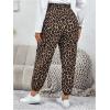 imageMakeMeChic Womens Plus Size Leopard Print Carrot Trousers Elastic Waist Drawstring Jogger PantsMulticolor