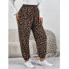 imageMakeMeChic Womens Plus Size Leopard Print Carrot Trousers Elastic Waist Drawstring Jogger PantsMulticolor