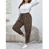 imageMakeMeChic Womens Plus Size Leopard Print Carrot Trousers Elastic Waist Drawstring Jogger PantsMulticolor