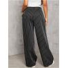 imageMakeMeChic Womens Striped Pants Wide Leg Straight Suit Trousers with PocketBlack and White