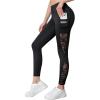 imageMakeMeChic Womens Cut Out Sexy Leggings Criss Cross Skinny Pants Party ClubwearBlack Sheer Mesh