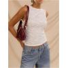 imageMakeMeChic Womens Summer Mesh Top Textured Sleeveless Going Out Tank TopsWhite
