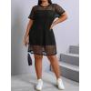 imageMakeMeChic Womens Plus Size Crochet Cover Up Hollow Out Bathing Suit Beach DressesBlack