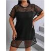 imageMakeMeChic Womens Plus Size Crochet Cover Up Hollow Out Bathing Suit Beach DressesBlack