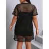 imageMakeMeChic Womens Plus Size Crochet Cover Up Hollow Out Bathing Suit Beach DressesBlack