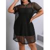 imageMakeMeChic Womens Plus Size Crochet Cover Up Hollow Out Bathing Suit Beach DressesBlack