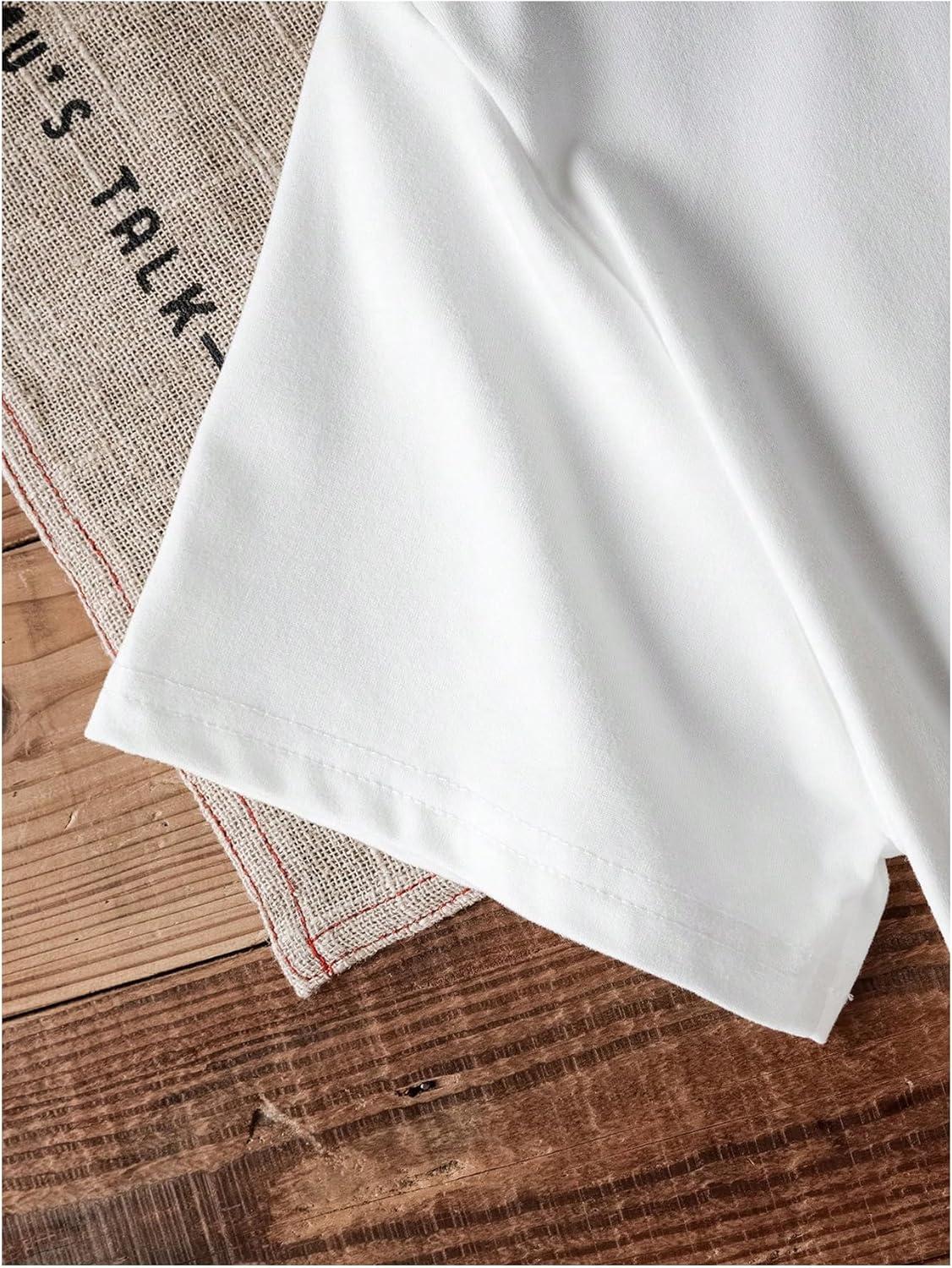 imageMakeMeChic Womens Graphic Print Tee Round Neck Short Sleeve Slim Fitted Crop Y2K T Shirt TopWhite E