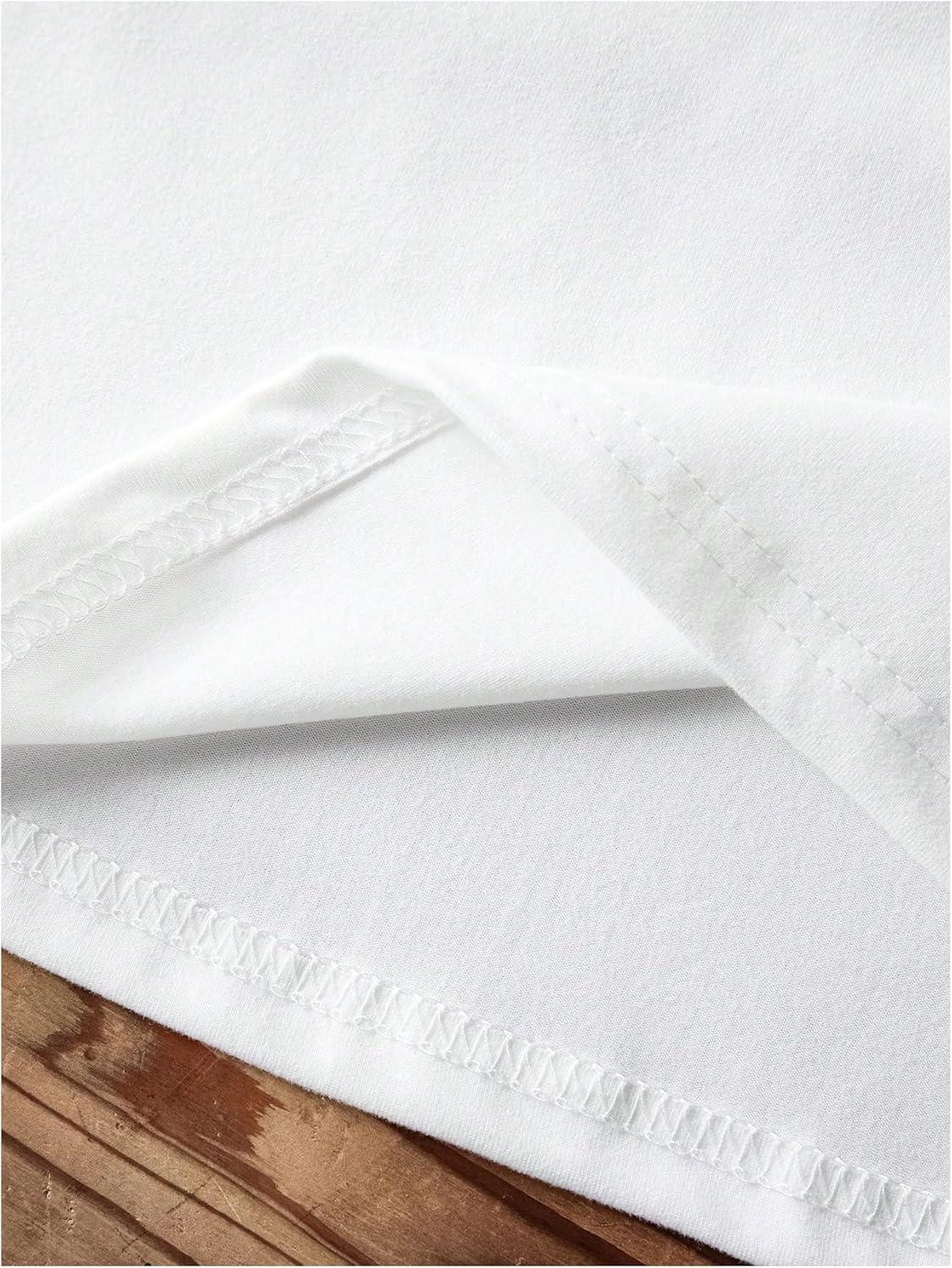 imageMakeMeChic Womens Graphic Print Tee Round Neck Short Sleeve Slim Fitted Crop Y2K T Shirt TopWhite E