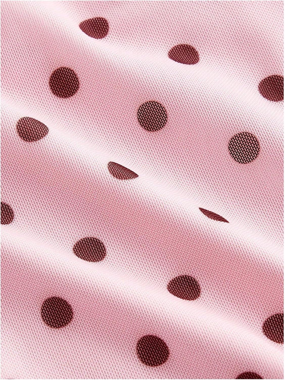 imageMakeMeChic Womens Polka Dots Tops Bell Sleeve Mesh Square T Shirt Asymmetrical Bow Tie Going Out TopsPink