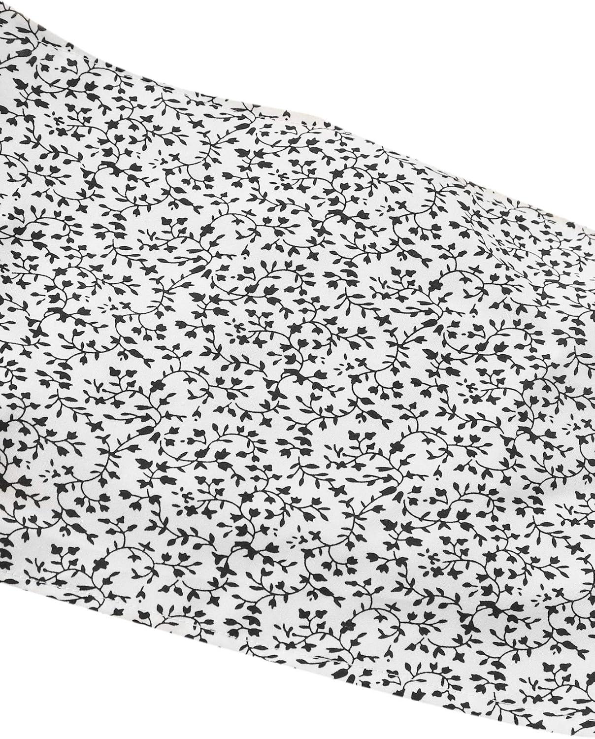 imageMakeMeChic Womens Two Piece Floral Knot Shirred Back Cami Crop Top and Ruffle Wrap Skirt SetWhite