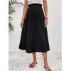 imageMakeMeChic Womens Maternity Skirt Elastic Waist Split Side Pleated Summer Pregnancy Long SkirtsBlack