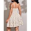 imageMakeMeChic Womens Plus Size Polka Dots Dress Sweetheart Ruffle Sleeveless Shirred Short DressesApricot