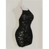 imageMakeMeChic Womens Plus Size Summer Halter Dress Sleeveless Bodycon Y2K Mini DressesBlack