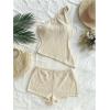 imageMakeMeChic Womens 2 Piece Summer Outfit One Shoulder Twist Asymmetrical Crop Tops and Shorts SetWhite