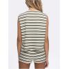 imageMakeMeChic Womens 2 Piece Summer Outfits Striped Sleeveless Button Down Vest and Shorts Matching SetMulticolor