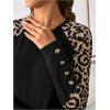 imageMakeMeChic Womens Leopard Print Maternity Tee Shirt Leopard Print Long Sleeve Round Neck Pregnancy TopsBlack