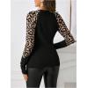 imageMakeMeChic Womens Leopard Print Maternity Tee Shirt Leopard Print Long Sleeve Round Neck Pregnancy TopsBlack