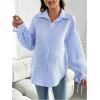 imageMakeMeChic Womens Maternity Blouse Fall Striped Long Sleeve Pregnancy Button Down ShirtsBlue