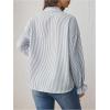 imageMakeMeChic Womens Maternity Blouse Fall Striped Long Sleeve Pregnancy Button Down ShirtsBlue a
