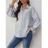 imageMakeMeChic Womens Maternity Blouse Fall Striped Long Sleeve Pregnancy Button Down ShirtsBlue a