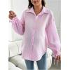 imageMakeMeChic Womens Maternity Blouse Fall Striped Long Sleeve Pregnancy Button Down ShirtsLight Pink