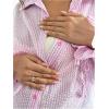 imageMakeMeChic Womens Maternity Blouse Fall Striped Long Sleeve Pregnancy Button Down ShirtsLight Pink