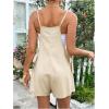 imageMakeMeChic Womens Maternity Cami Romper Square Neck Knot Side Sleeveless Pregnancy Short JumpsuitApricot