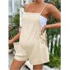 imageMakeMeChic Womens Maternity Cami Romper Square Neck Knot Side Sleeveless Pregnancy Short JumpsuitApricot