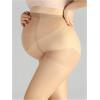 imageMakeMeChic Womens Maternity Pantyhose Stocking Sheer Over The Belly Pregnancy TightsApricot