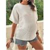 imageMakeMeChic Womens Maternity Summer Clothes Floral Half Sleeve Crew Neck Backless Boho Pregnancy Knit TopsApricot