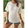 imageMakeMeChic Womens Maternity Summer Clothes Floral Half Sleeve Crew Neck Backless Boho Pregnancy Knit TopsApricot