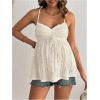 imageMakeMeChic Womens Maternity Summer Tops Lace Spaghetti Strap Sleeveless Pregnancy Peplum Cami TopsApricot