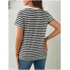 imageMakeMeChic Womens Maternity Tee Striped Crew Neck Short Sleeve Pregnancy T Shirt TopsBlack