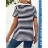 imageMakeMeChic Womens Maternity Tee Striped Crew Neck Short Sleeve Pregnancy T Shirt TopsBlue