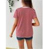 imageMakeMeChic Womens Maternity Tee Striped Crew Neck Short Sleeve Pregnancy T Shirt TopsRed