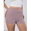 imageMakeMeChic Womens Striped Shorts Crochet Knit Pajama Micro Mini Boxer Lounge Shorts Summer BottomsDusty Purple
