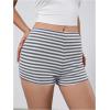 imageMakeMeChic Womens Striped Shorts Crochet Knit Pajama Micro Mini Boxer Lounge Shorts Summer BottomsLight Grey