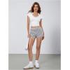 imageMakeMeChic Womens Striped Shorts Crochet Knit Pajama Micro Mini Boxer Lounge Shorts Summer BottomsLight Grey